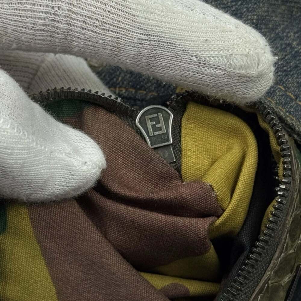 Fendi Denim Snakeskin Baguette - Picture 8 of 10
